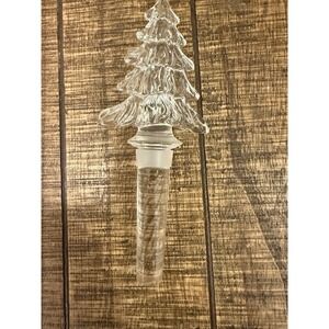 Mikasa Christmas Tree Bottle Stopper Crystal Clear Holiday Wine Bottle Stopper